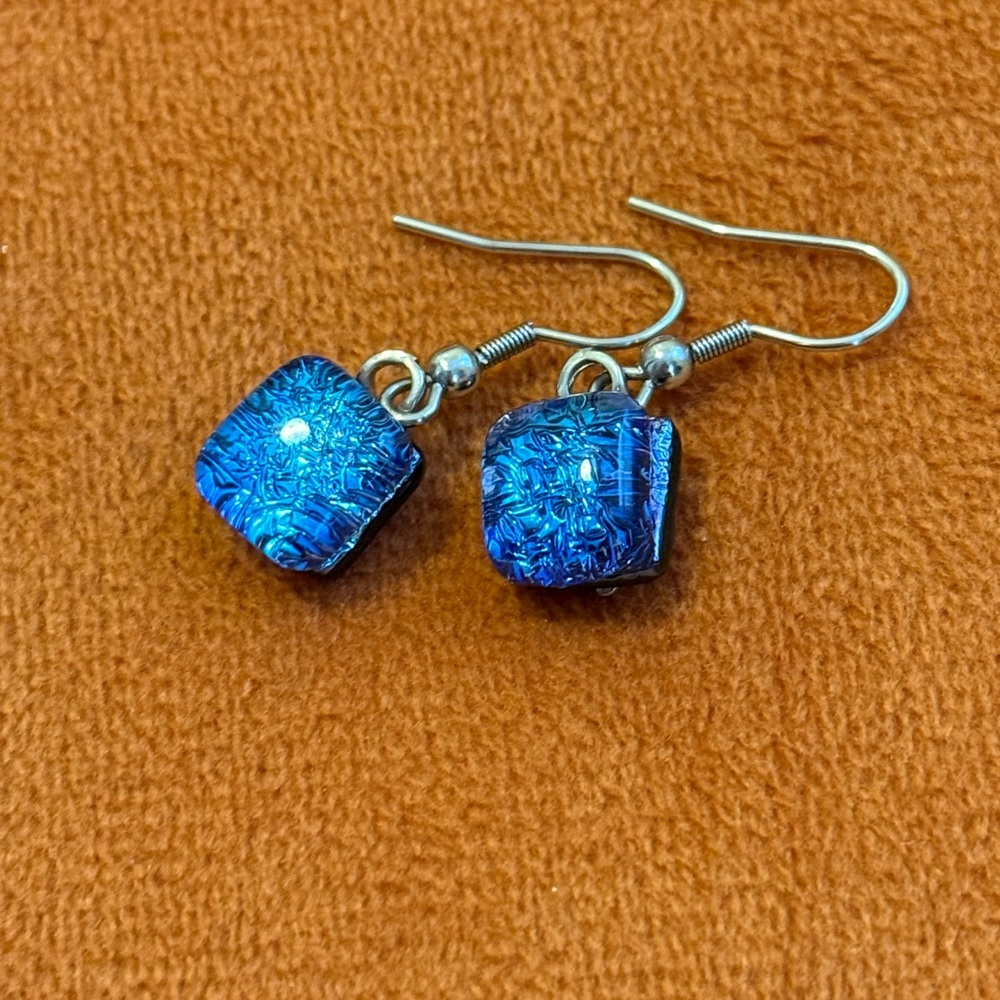NWOT Blue Glass Earrings